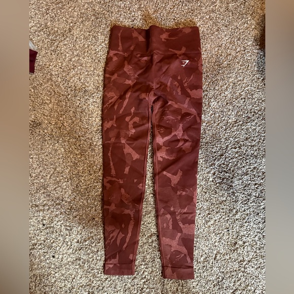 Gymshark Pants - Adapt Camo Maroon Leggings